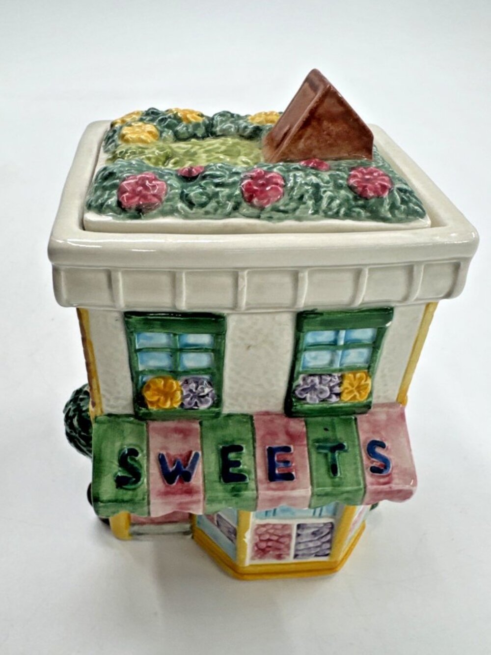 Omnibus Fitz & Floyd Town & Country Sweets Sugar Jar 1995 Candy Jar No Chips